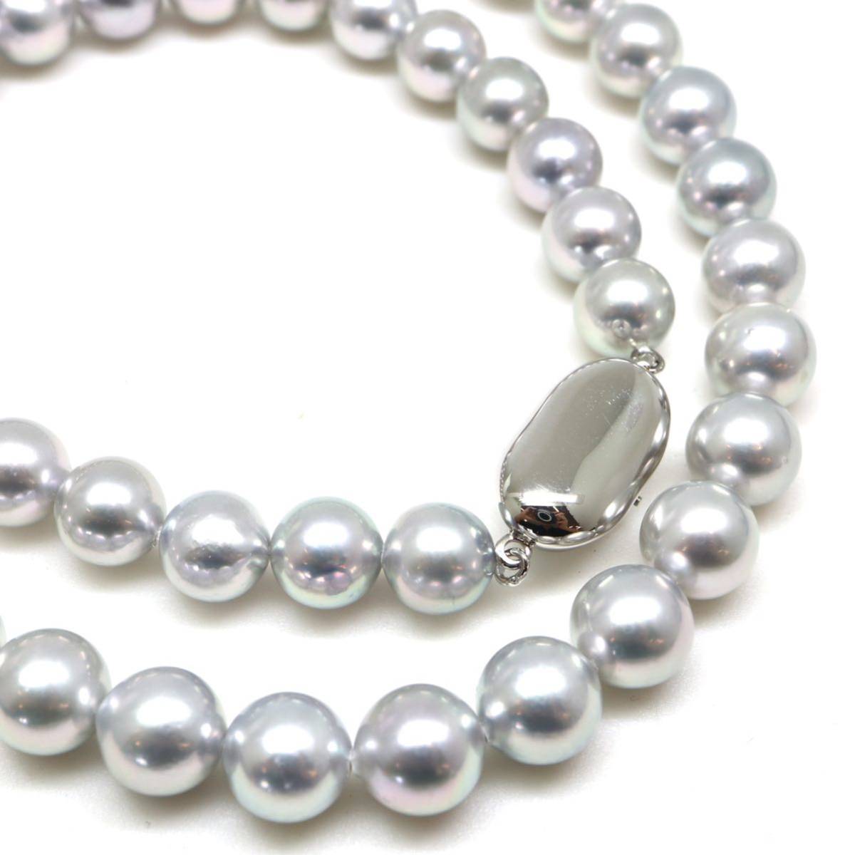 高品質!!◆アコヤ本真珠ネックレス◆D 36.6g 36.6cm 7.5-8.0mm珠 pearl necklace jewelry EC0/ED0_画像1