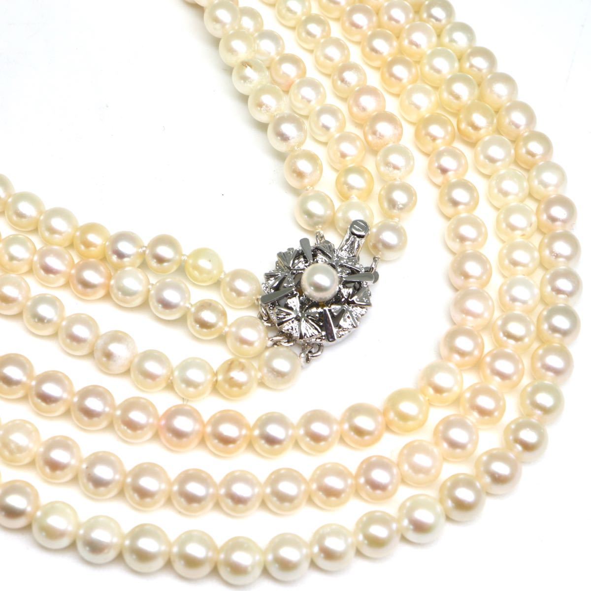 ◆アコヤ本真珠3連ロングネックレス◆D 90.8g 61.0cm 5.5-6.0mm珠 pearl necklace jewelry DE0/DE0_画像1