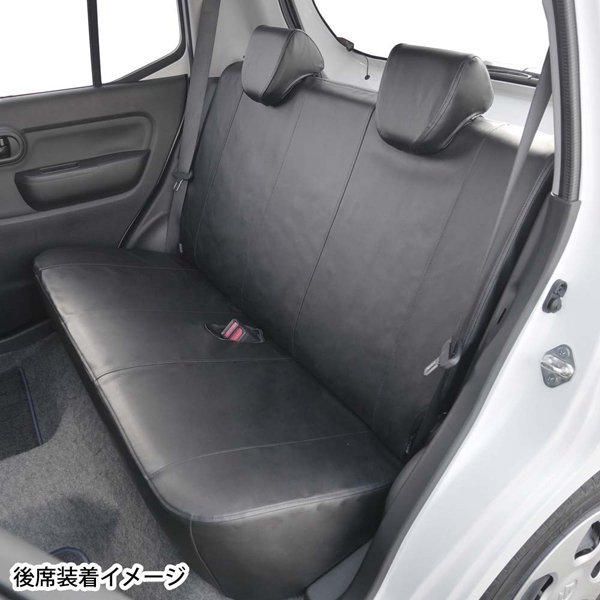 スズキ 軽自動車 アルト 型式 HA37S HA97S R3.12- 専用 合成皮革 レザー 調 カー シートカバー フロント リア 車1台分 セット ブラック 黒_画像2