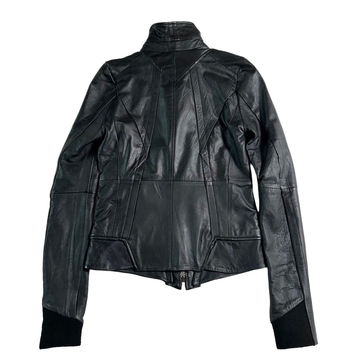 00s rare japanese label EKAM design leather riders jacket Archive jacket riders lgb ifsixwasnine share spirit 90s vintage goa_画像4
