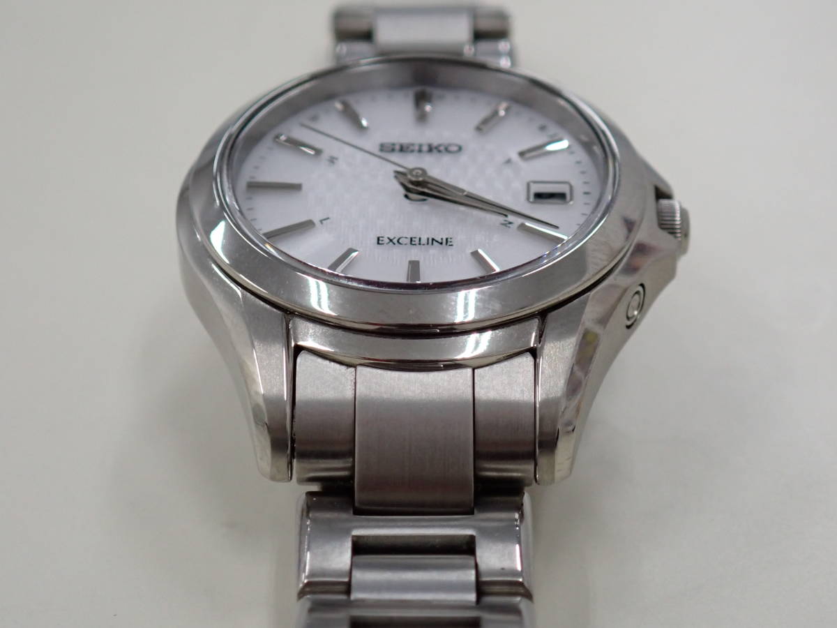 1435 ★ セイコー SEIKO エクセリーヌ EXCELINE 1B22-0BW0 ソーラー 電波 中古 稼働 ジャンク 本体のみ_画像8