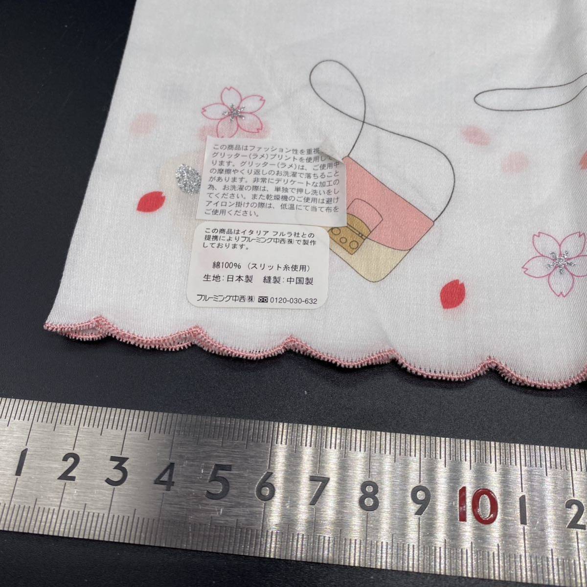 FURLA Furla handkerchie bag pattern white lame brink pink no.31