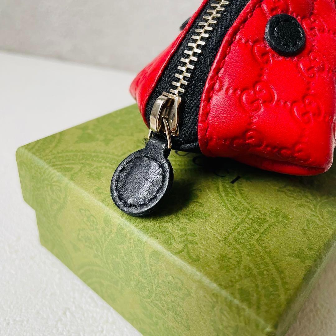 【希少/極美品】 GUCCI グッチ チルドレン てんとう虫 GG マイクロシマ コインケース 小銭入れ 財布 レザー 本革 ブラック レッド 【希少/極美品】 GUCCI グッチ チルドレン てんとう虫 GG マイクロシマ コインケース 小銭入れ 財布 レザー 本革 ブラック レッド