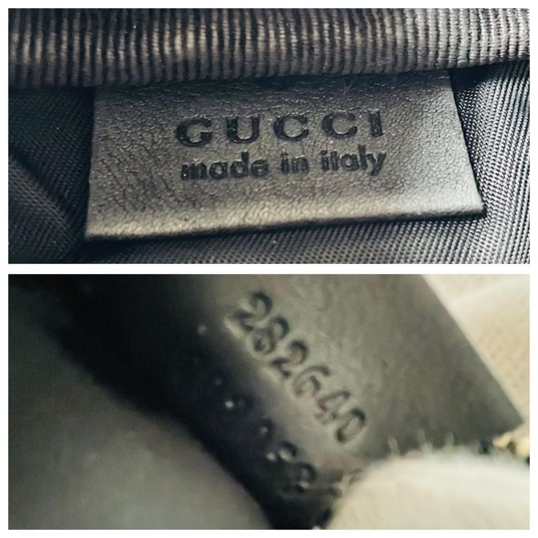 【希少/極美品】 GUCCI グッチ チルドレン てんとう虫 GG マイクロシマ コインケース 小銭入れ 財布 レザー 本革 ブラック レッド_画像10