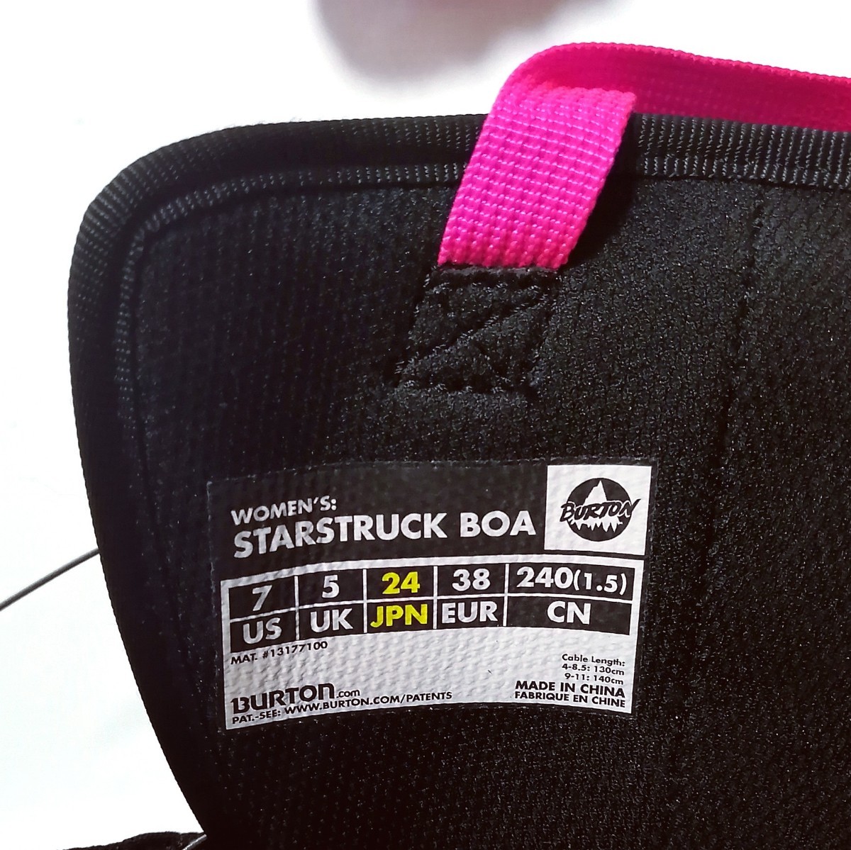 【未使用品】スノーボードブランドBoaブーツレディースBURTON/ STARSTRUCK 24cm_画像6