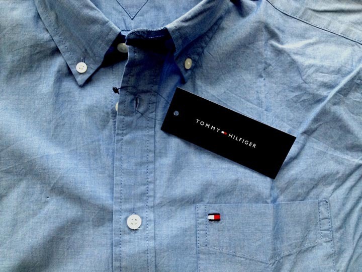 【既決USA】トミーヒルフィガー★TOMMY HILFIGER@完売胸元刺繍【TOMMY Flag】デニム半袖シャツ【TH Denim Short Sleeve Shirt】Blue @S_画像6