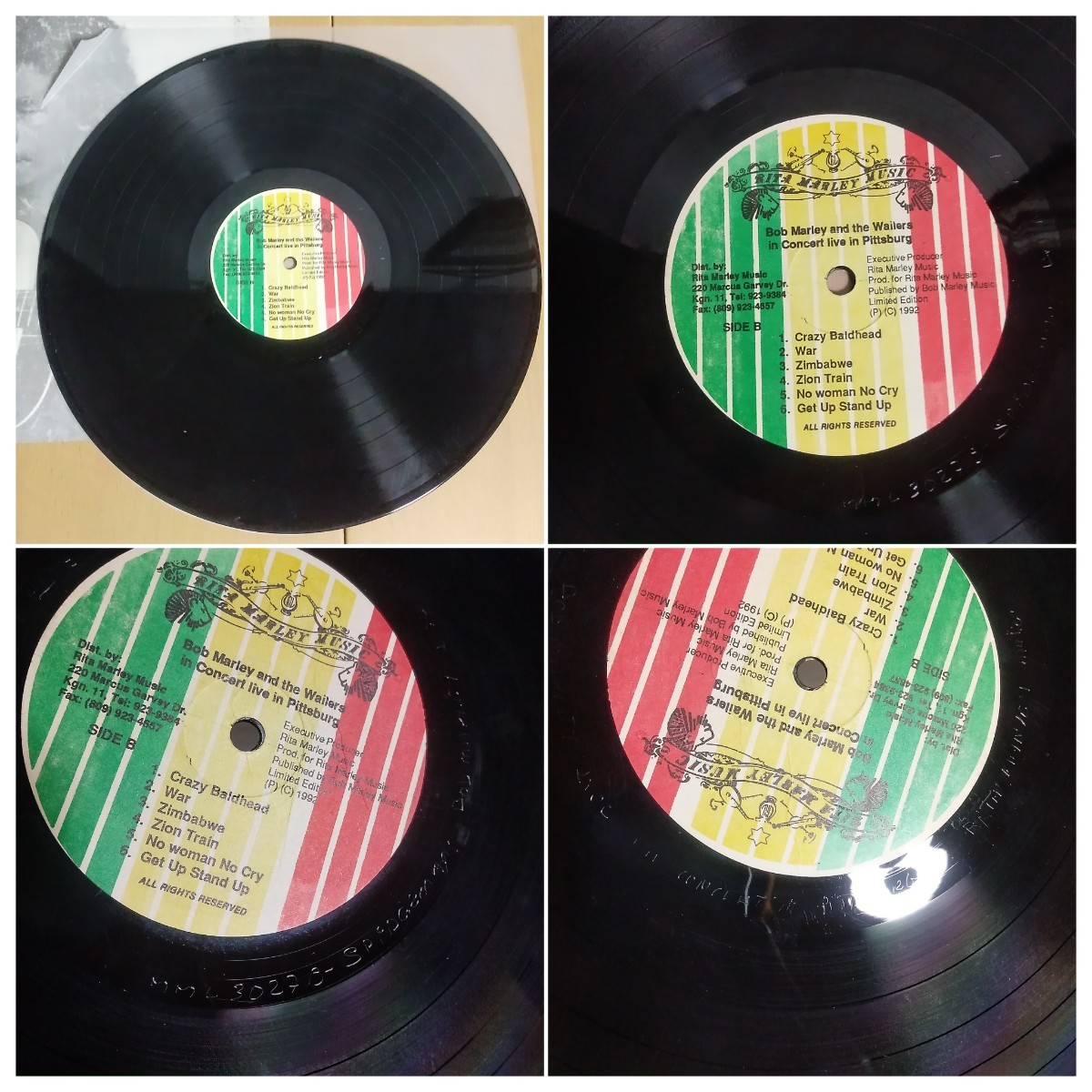 LPレコード／ボブ・マーリー　BOB MARLEY & THE WAILERS／PITTSBURG 9.23.80_画像7