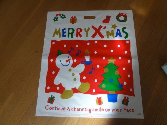  new goods. lovely Christmas pattern. wrapping sack,3 pieces set, largish vinyl, present 