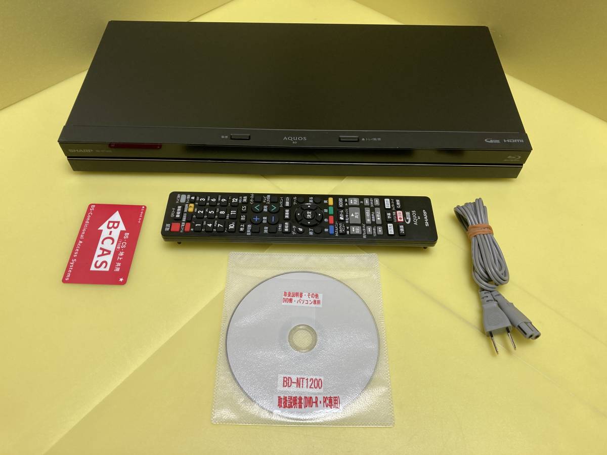 SHARP シャープ BDレコーダー BD-NT1200 3番組同時録画 HDDは交換新古品1TB(使用時間0h/2回) 整備済完全動作品(1ヶ月保証) 比較的美品_画像1