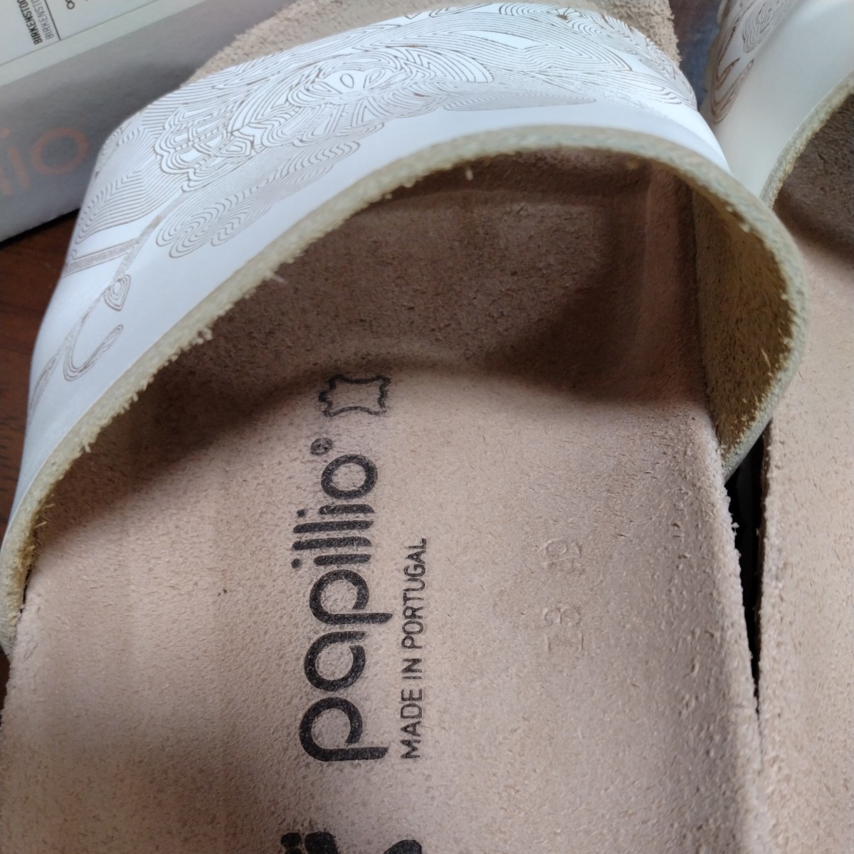papillio owner men tsu white white 37 24cm Bill ticket sandals slip-on shoes papi rio 