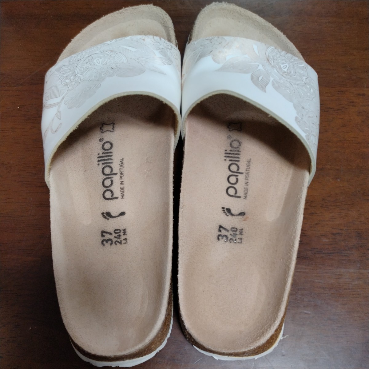 papillio owner men tsu white white 37 24cm Bill ticket sandals slip-on shoes papi rio 