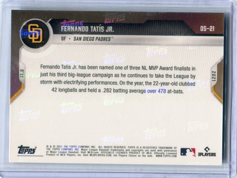 2021 Topps Now OS-21 Fernando Tatis Jr. タティス Purple パラレル 25枚限定_画像2