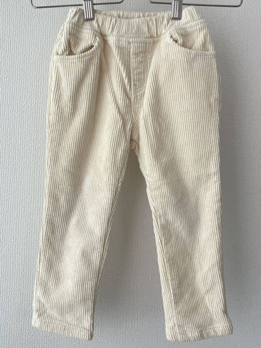 # postage 230 jpy ~# Korea child clothes # corduroy pants / bottoms #7/100 rom and rear (before and after) *# eggshell white # thick * man * girl * Kids 