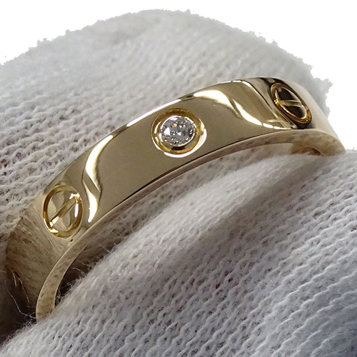 期間限定特別価格 17号 Cartier ダイヤモンド 1P ピンクゴールド 指輪