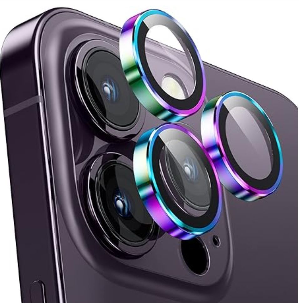 【送料無料】カメラフィルム iPhone 14Pro/14Pro Max用 カメラレンズカバー 9Hガラス アルミ合金製 カメラ保護 キズ防止 耐衝撃 高透過率の画像2