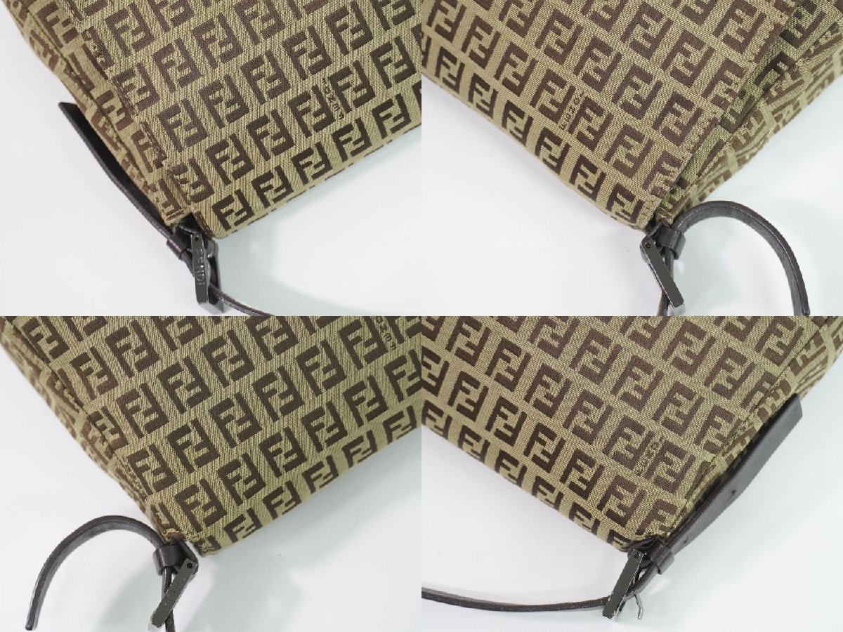 本物 フェンディ FENDI マンマバケット ズッキーノ ショルダーバッグ キャンバス ベージュ 8BR001_画像6