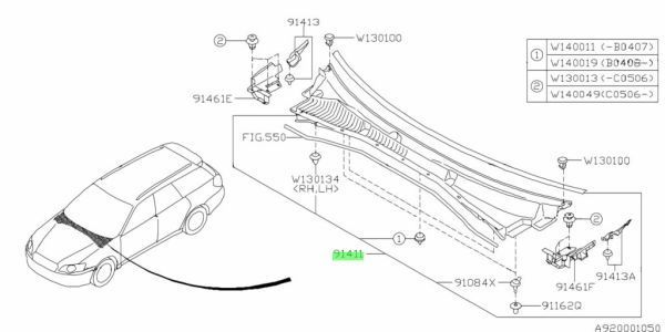  оригинальный товар Subaru Legacy BL/BP передний обтекатель panel верх обтекателя 