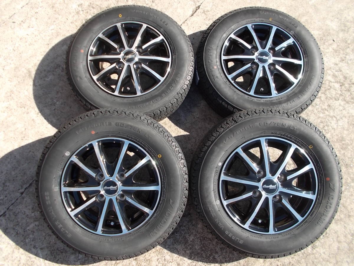 ●即決●新品 145/80R12＆ブラック エブリィ キャリー ハイゼット バモス アクティ ミニキャブ サンバ クリッパー ピクシス 軽バン 軽トラ_画像1