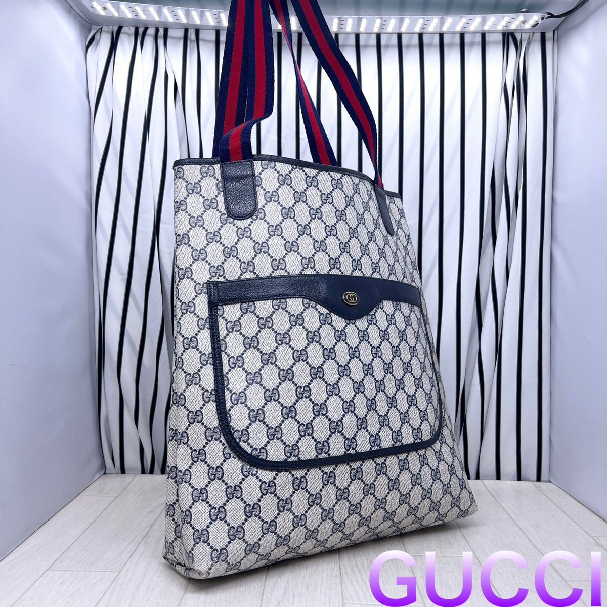 【格安】GUCCI×グッチ A4収納可能PVCシェリーライントートバッグ