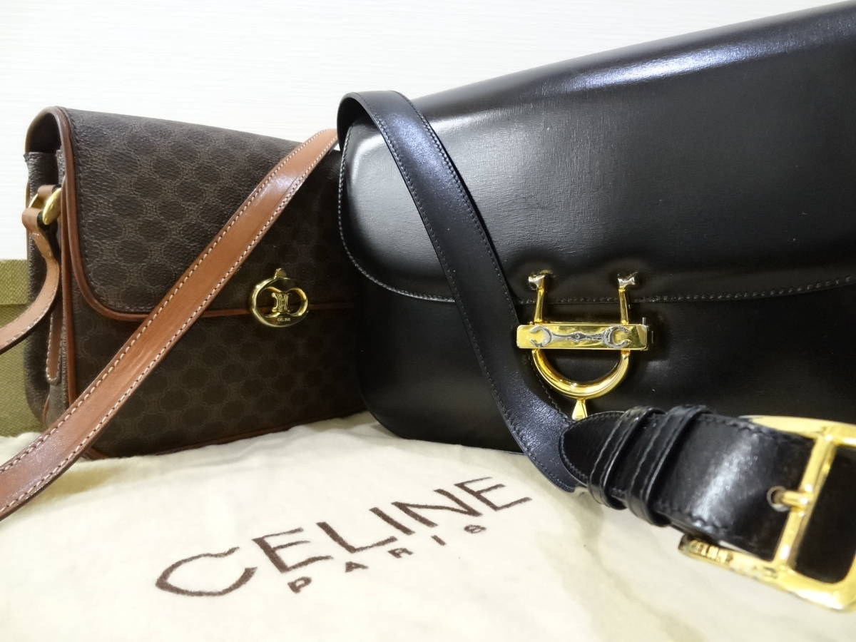 【必見】 CELINE セリーヌ M07 マカダム ホースシュー ショルダーバッグ ヴィンテージ オールドセリーヌ 2点 まとめ_■商品説明に詳細画像をご覧いただけます。