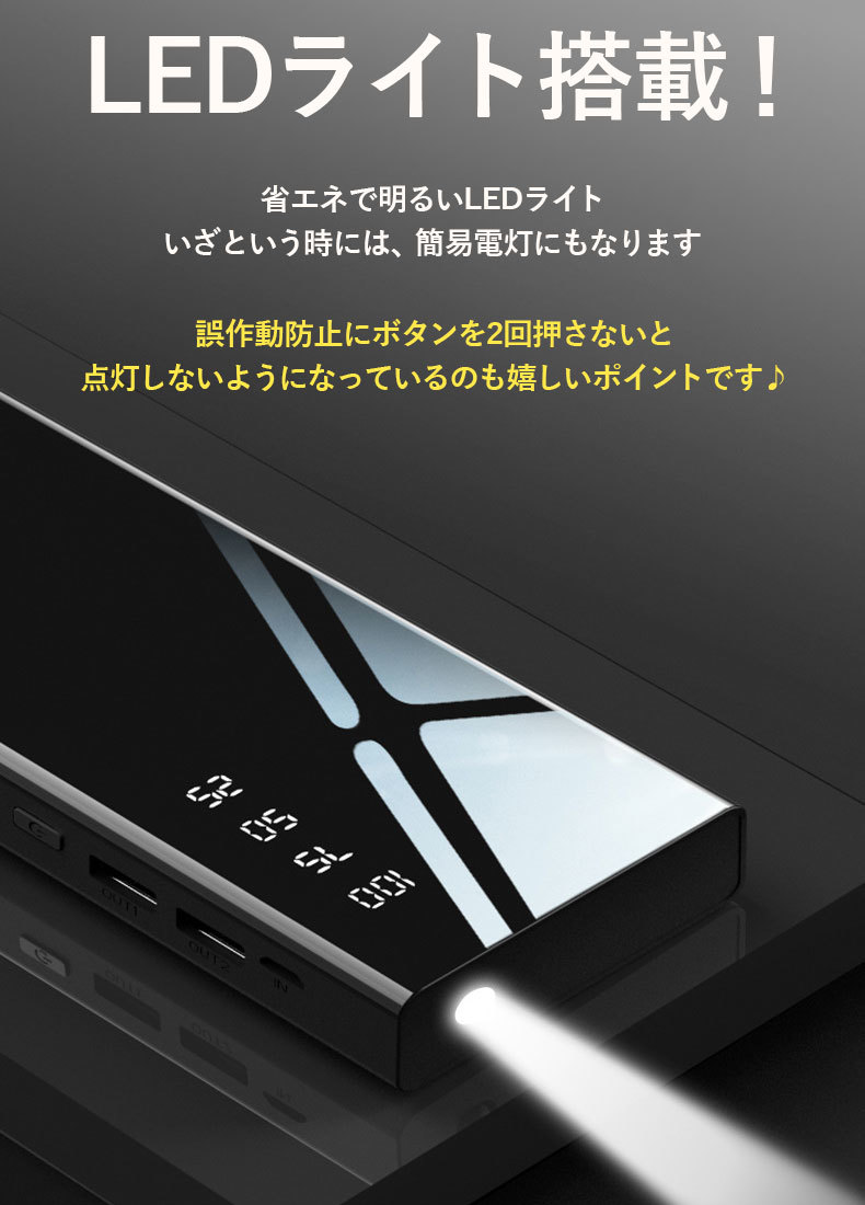 在庫処分！残り2台！ ディスプレイ 搭載！ モバイルバッテリー 大容量 10000mah_画像3