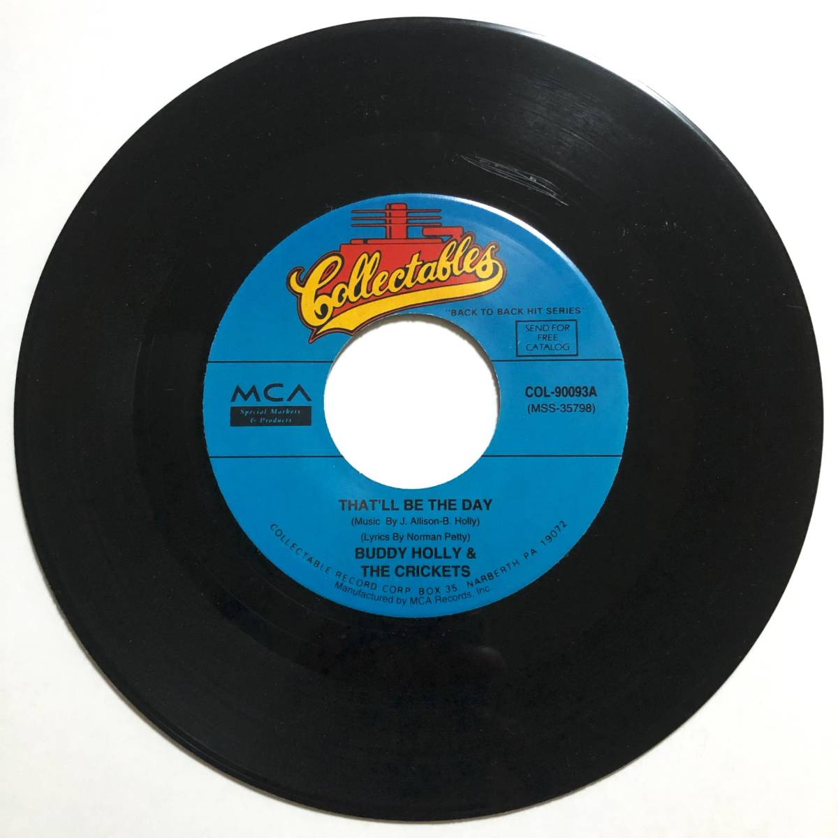 ☆ BUDDY HOLLY & THE CRICKETS / THAT'LL BE THE DAY /Collectables/Reissue/Rock/Rockabilly/Pop/big hit !!/7inch/945_画像3