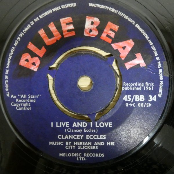 EP4748☆Blue Beat「Clancey Eccles / River Jordon / I Live And I Love」_画像2