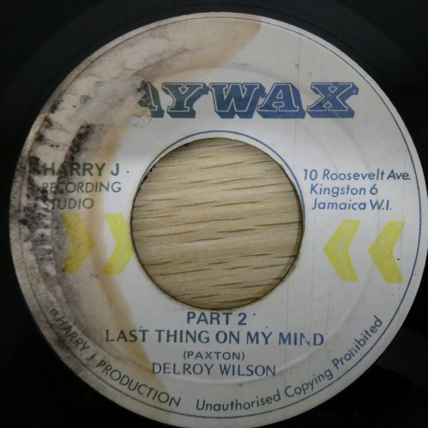 EP4830☆Jaywax「Delroy Wilson / Last Thing On My Mind」_画像2