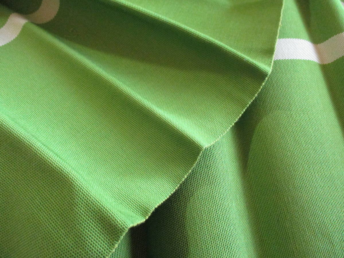 Bg61　処分品　西陣織　単衣帯　モスグリーン色　未使用　難あり_表と裏
