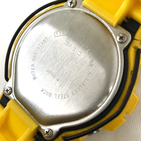 CASIO カシオ G-SHOCK ジーショック 腕時計 DW-6630B-9 クオーツ デジタル ラウンド イエロー FOX FIRE 電池交換済み 動作確認済み_画像6