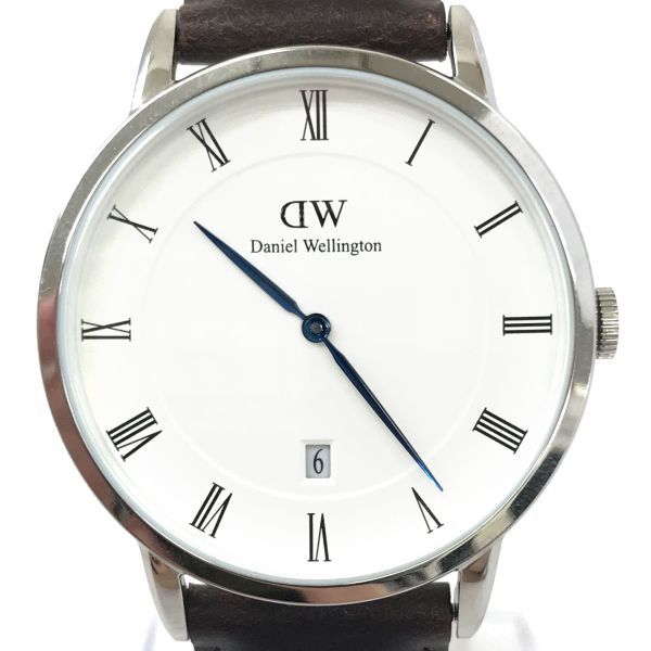 新品 Daniel Wellington ダニエルウェリントン 腕時計 DW-1123DW クオーツ アナログ カレンダー レザー 電池交換済み 動作確認済み_画像1