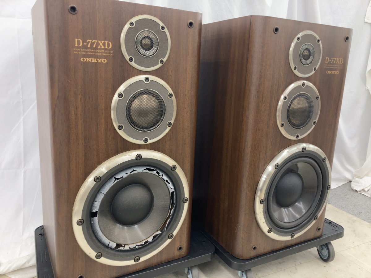 T2537＊【中古】【2個口】ONKYO オンキョー D-77XD スピーカーペア_画像1