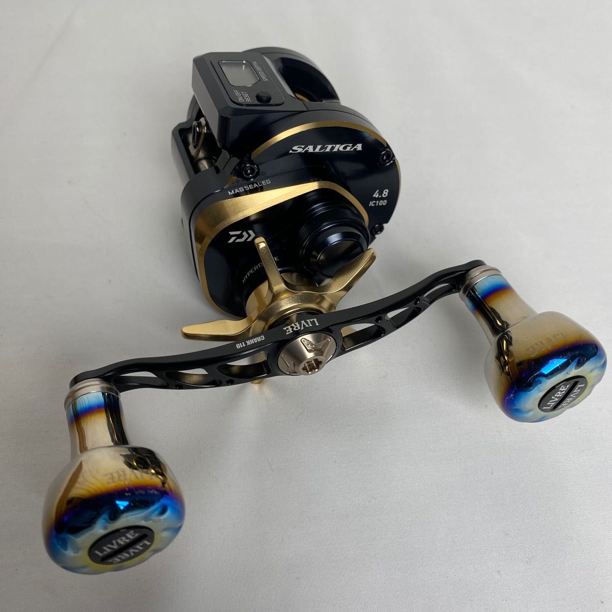 【リブレハンドル付き】ダイワ 21 ソルティガIC100PL-DH リブレ海遊カスタム CRANK11 EP30 ファイヤー 【リブレハンドル付き】ダイワ 21 ソルティガIC100PL-DH リブレ海遊カスタム CRANK11 EP30 ファイヤー