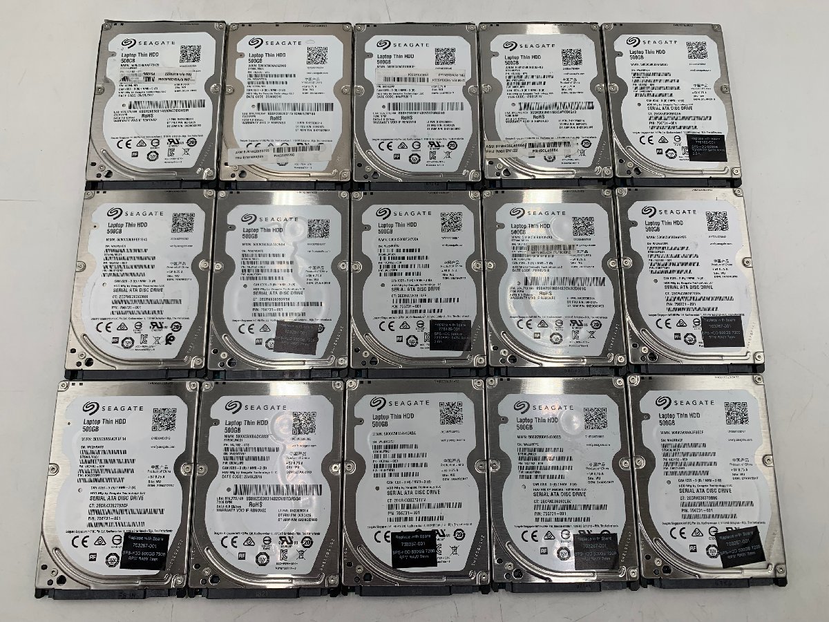 ★15台セット★　SEAGATE 2.5インチ 500GB HDD 7200rpm SATA 6.0Gb/sec ST500LM021 動作確認済,健康状態正常,フォーマット済_画像1