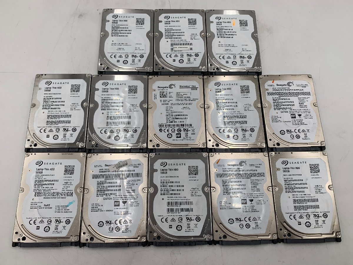 【13台セット】Seagate Laptop Thin HDD 500GB ST500LT012 2.5インチ SATA 動作確認済, 健康状態正常,フォーマット済/中古品_画像1