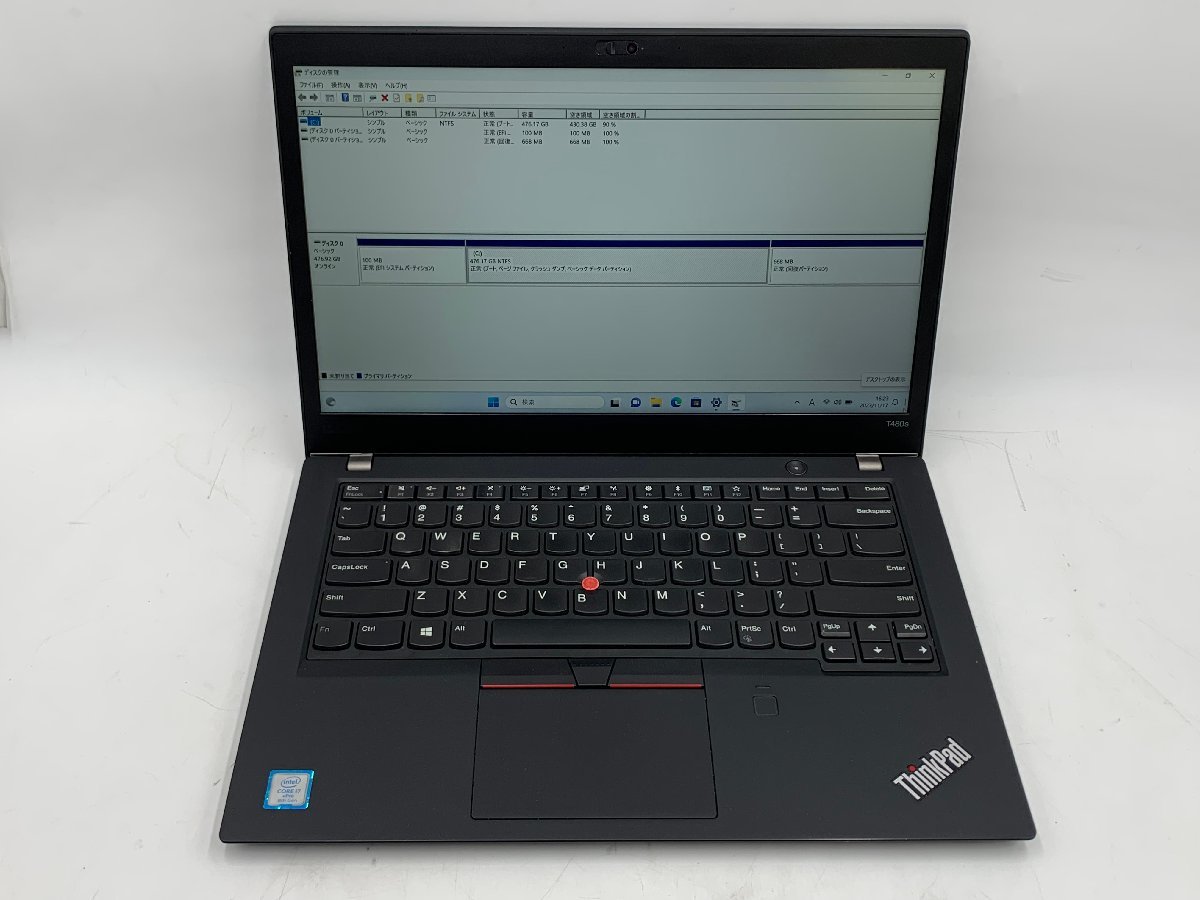 英語キーボード フルHD 14型 Lenovo ThinkPad T480S Windows11 八世代 i7-8650U 24GB NVMe 512GB-SSD カメラ 無線 Office付 中古_画像3