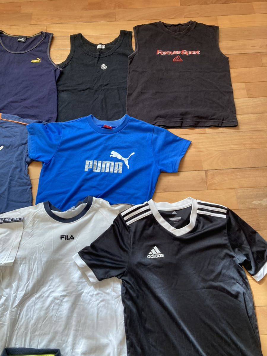 まとめて19点 男の子 半袖Tシャツ ノースリーブ 150 160 PUMA adidas FILA フィラ umbro アンブロ RAD CUSTOM 通学 スポーツウェア 着替え_画像3