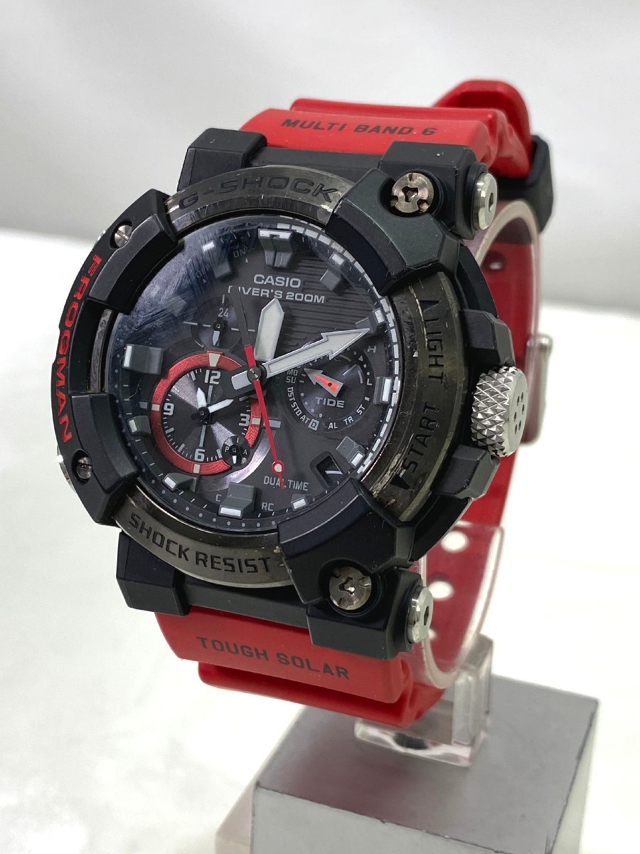 ＜中古品＞CASIO カシオ　G-SHOCK　MASTER OF G FROGMAN GWF-A1000　ブラック×レッド（30323110617809SM）_画像1