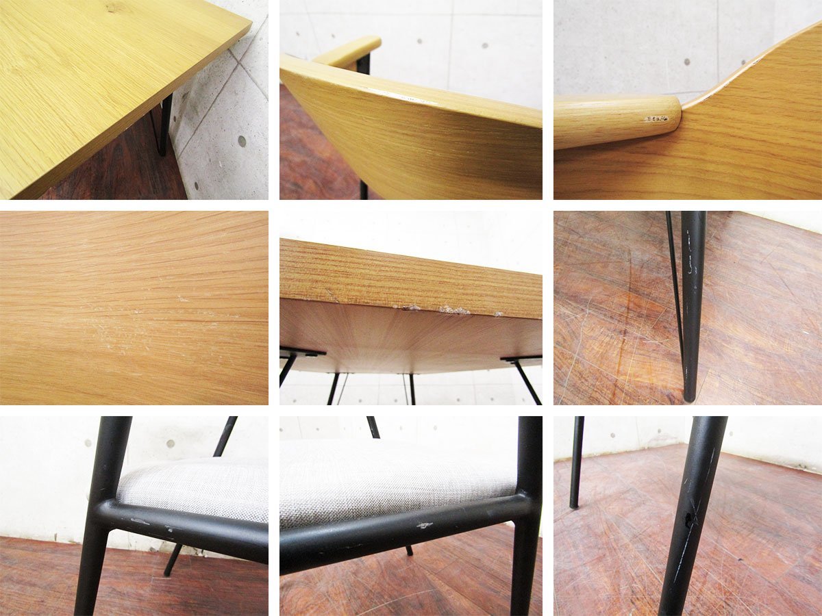 # выставленный товар #SEKI/. мебель # высококлассный #RIEDEL/ Lee Dell # дуб материал × steel # обеденный 6 позиций комплект #11 десять тысяч #smm8490k