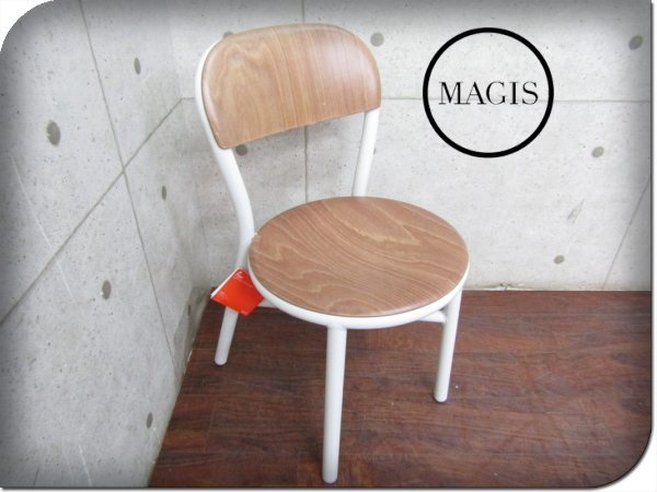 展示品/未使用品/MAGIS/マジス/PIPE CHAIR/パイプチェア/JASPER MORRISON/SD1020/white5107/light-coloured beech/チェア/94,600円yykn907m_画像1