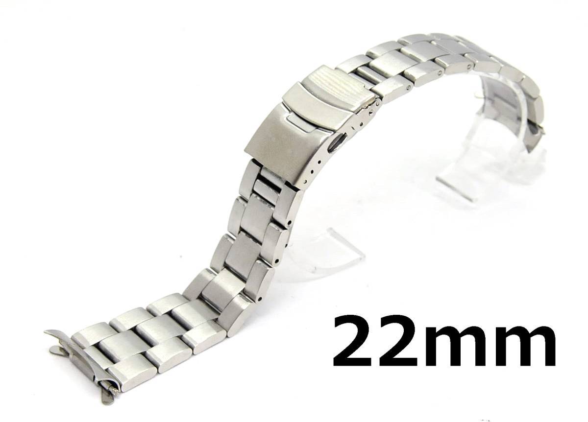 腕時計ベルト 3連 弓カン オイスター SEIKO SKX 007 009 011 適合 22mm シルバー ステンレス製_画像2