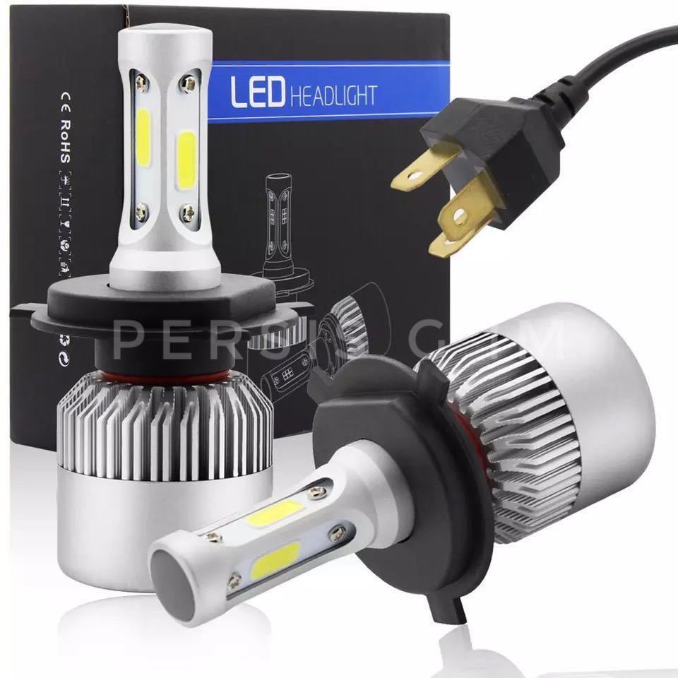 汎用LEDヘッドライトバルブ フォグランプCOBチップ搭載 2023年 H4 LED ヘッドライト 車 バイク用 Hi/Lo 6500k 12V24V 明るい バルブ 爆光の画像1