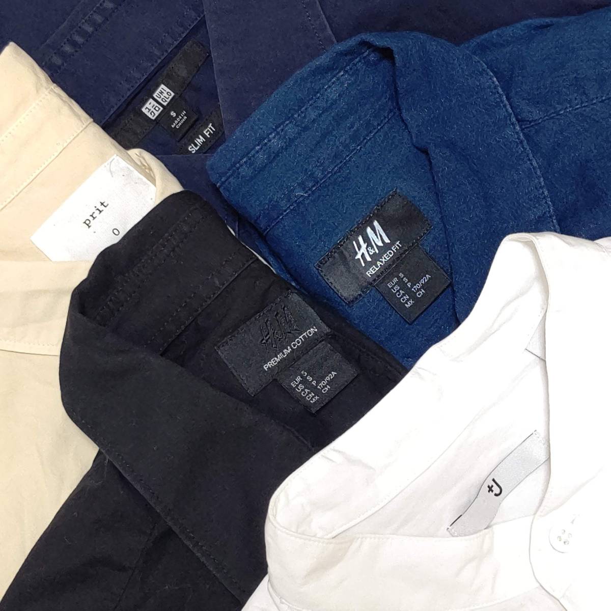 お得!!【まとめ売り】長袖 シャツ 5着 セット UNIQLO +J ユニクロ H&M エイチアンドエム PRIT 無地 ボタンダウン メンズ サイズS/LS-148j_画像8