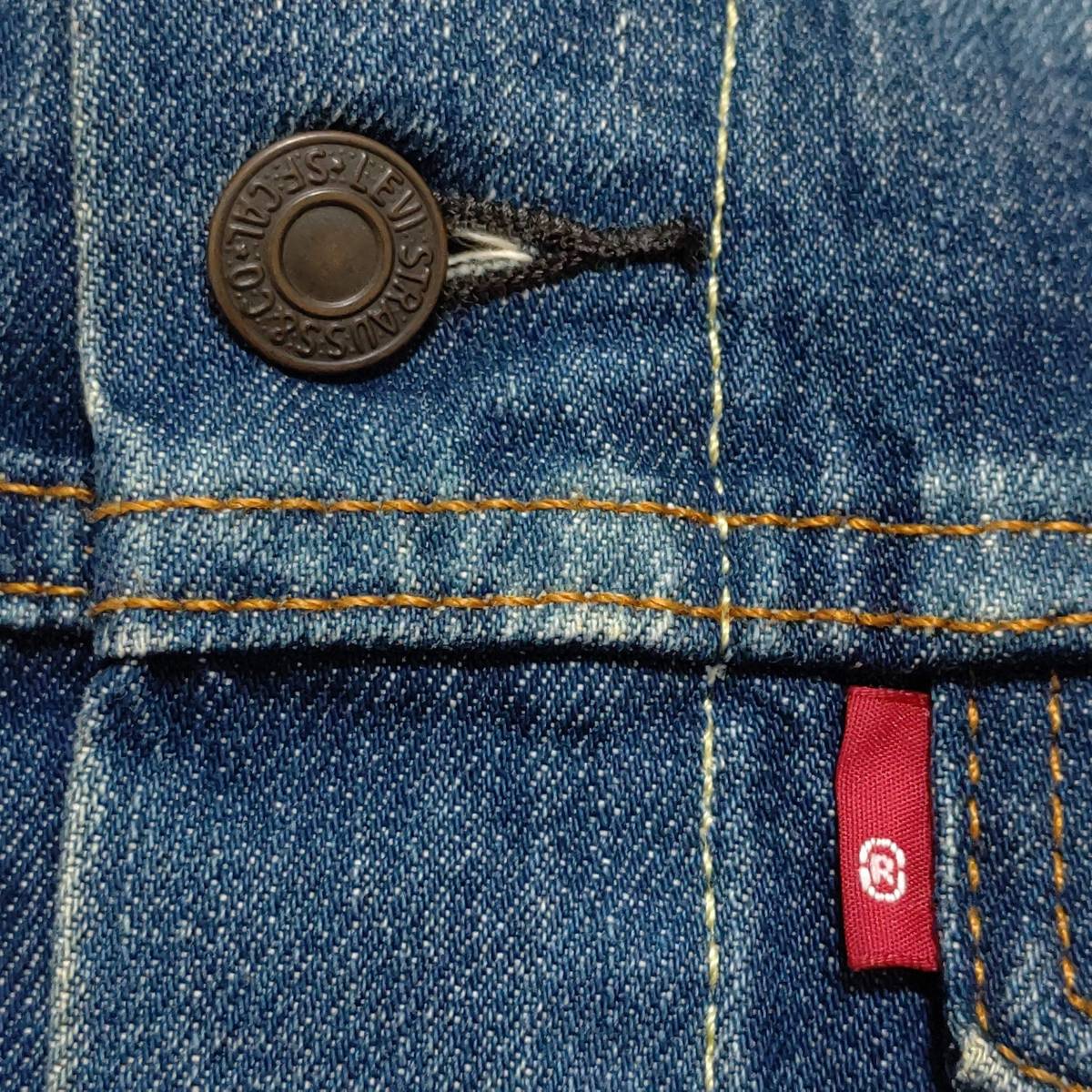 【Levi’s】リーバイス 色落ち加工 デニム ジャケット ジージャン Gジャン ヴィンテージ復刻 サイドポケット 紙パッチ 4th メンズ S/133j_画像8