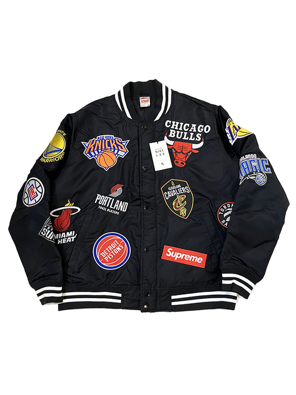 Supreme シュプリーム NIKE LAB ナイキ NBA Teams Warm-Up Jacket スタジャン L ブラック ウォームアップジャケット ブルゾン BOX LOGO_画像1