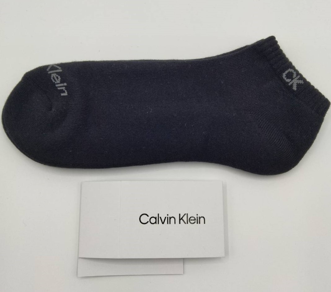 Calvin Klein(カルバンクライン) メンズソックス くるぶしソックス ブラック×グレイ 2足セット 男性用靴下