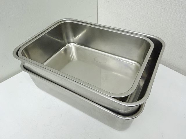  used deep type angle bat container stainless steel medical care for stainless steel case rectangle deep type 5 number 6 number size 3. set 