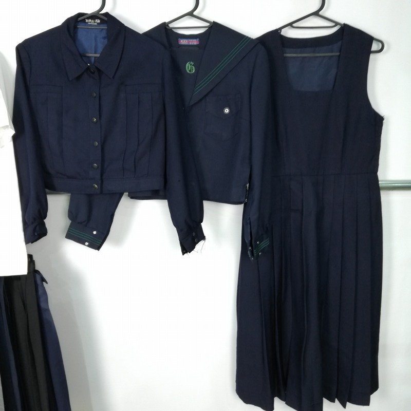 セーラー服 ブレザー ブラウス スカート ジャンパースカート 1円 中古 制服 浮羽工業高校 別府中部中学 セット 詰合わせ 39CS-909 DF_画像4