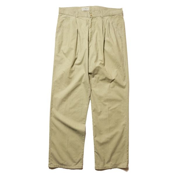 クリスマスファッション カーキ系 (36×32) パンツ コットンポプリン 2タック L.L.BEAN LLビーン 90's 90年代 トロピックウェイト アウトドア オールド 旧タグ 男性用