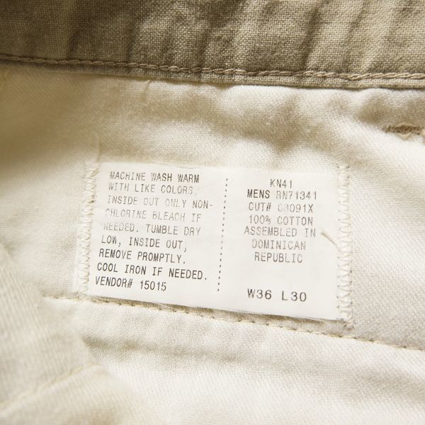 90's LLビーン L.L.BEAN ノータック コットンポプリン パンツ (36×30) ベージュ系 90年代 旧タグ オールド アウトドア トロピックウェイト